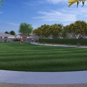 Where comfort and convenience meet a large green lawn